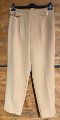 camel kumas metal detaylı pantolon