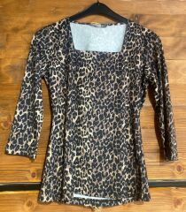 leopar kare yaka bluz