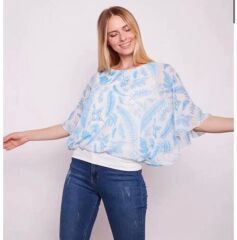 sifon desenli bluz