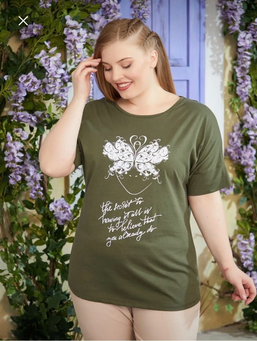 büyük beden desenli tshirt