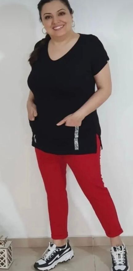 büyük beden cepli lycralı spor tshirt