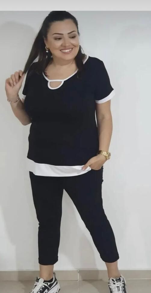 büyük beden siyah beyaz tshirt